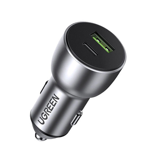 Ugreen Car Charger USB/USB Type C Quick Charge 3.0 Power Delivery 36 W 3 A gray / 60980