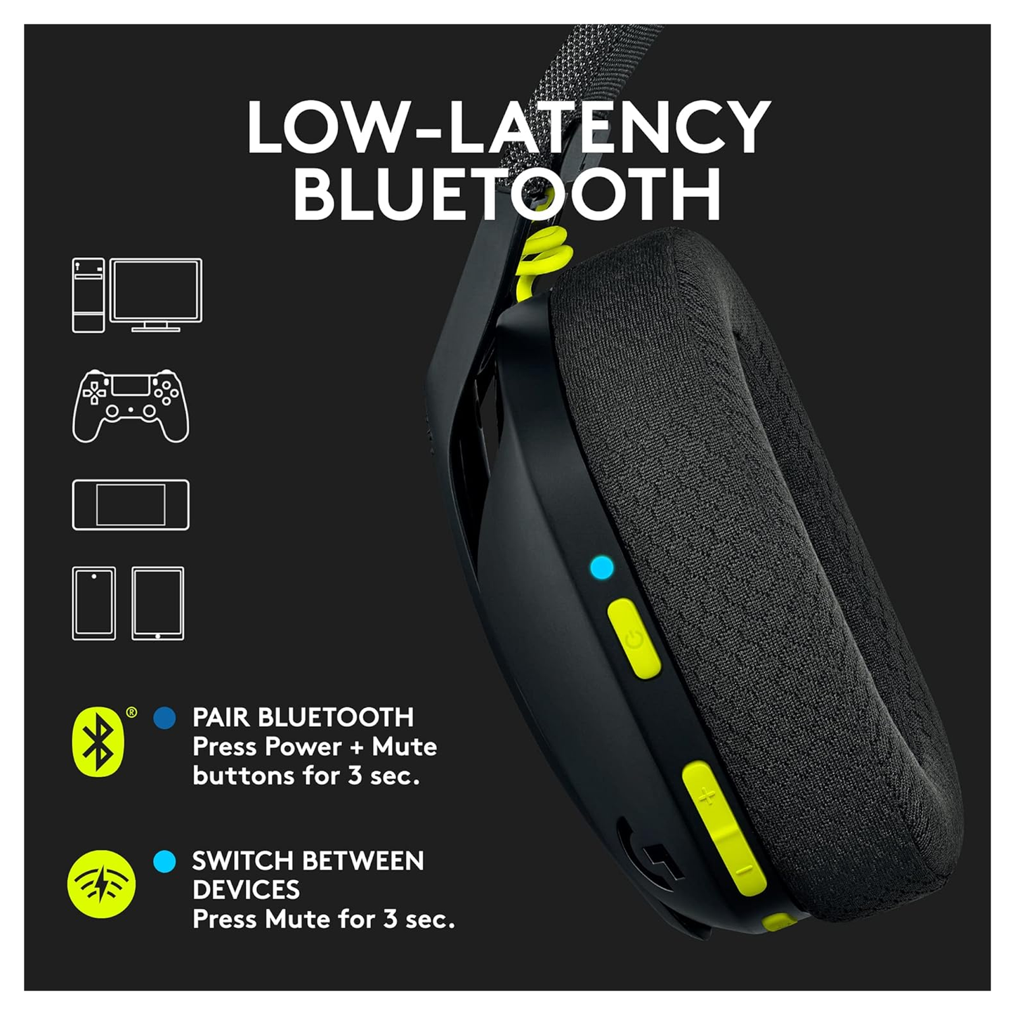 Logitech G435 LightSpeed Over Ear Wireless Gaming Headset