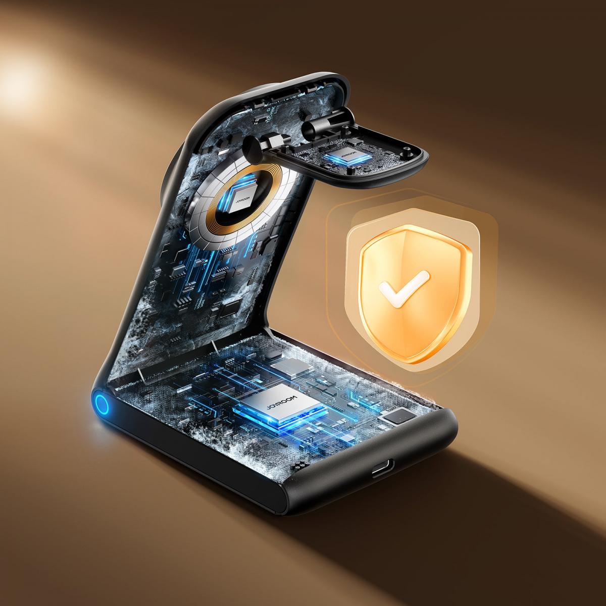 محطة شحن لاسلكية 3 في 1 من جوي روم /JR-W15