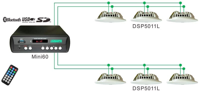 DSPPA 2x30W Mini Digital Amplifier with USB & Bluetooth | Mini60 DSPPA 2x30W Mini Digital Amplifier with USB & Bluetooth | Mini60