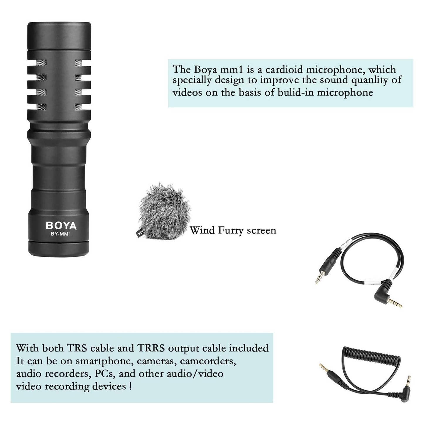 ميكروفون سلكي عالمي قلبي الشكل من بويا BY-MM1