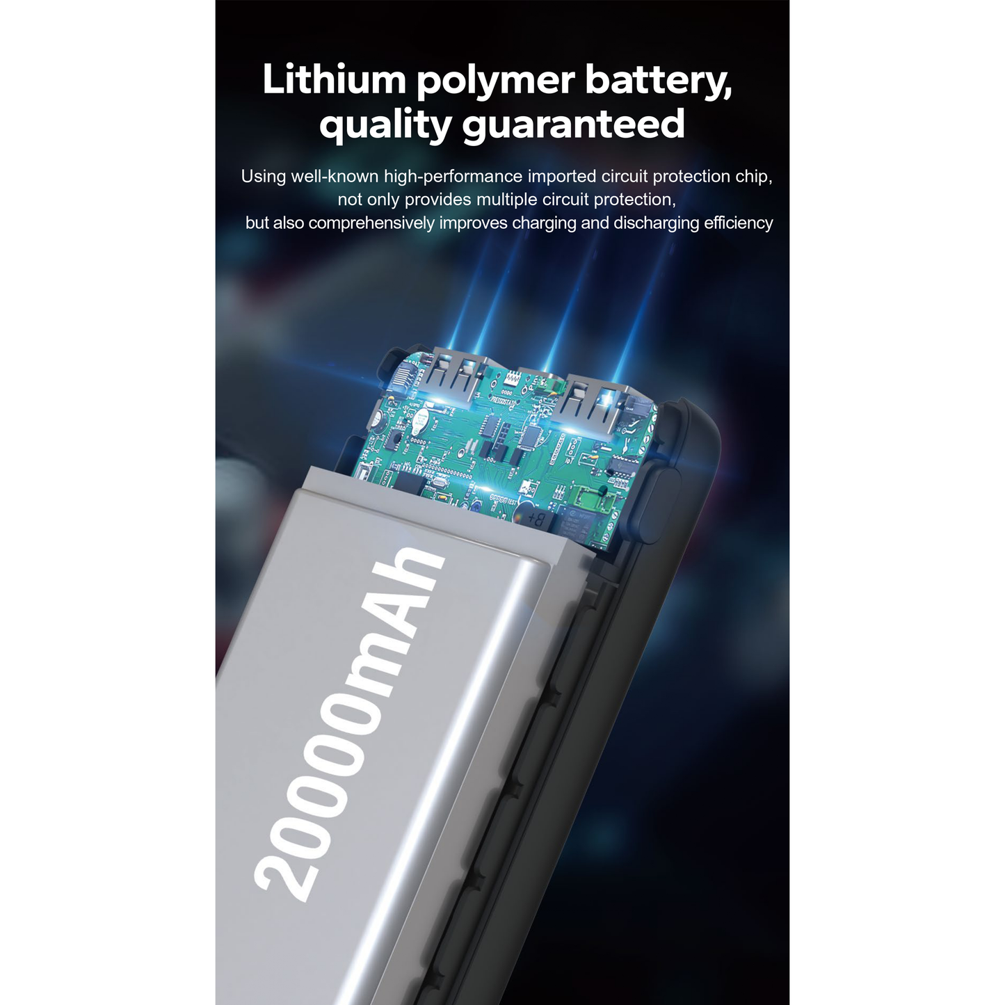 MARSRIVA power bank 20000mAh, black color | MR-PB20E