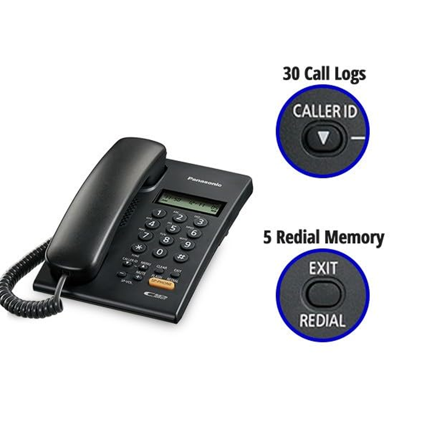 Panasonic KX-TSC62 Corded Phone - Black