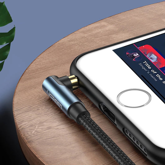 Ugreen Angled AUX Cable 2 x Mini Jack 3.5mm blue /AV112