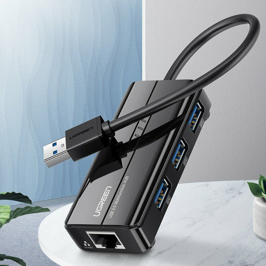 موزع USB 3.0 من يوجرين مع محول جيجا ايثرنت  / 20265