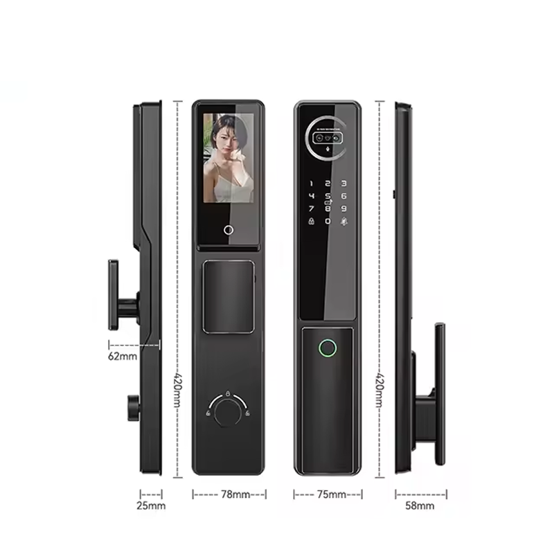 قفل الباب الذكي SE52 / مكالمة فيديو / فتح عن بعد / كاميرا مراقبة (قفل ثلاثي)