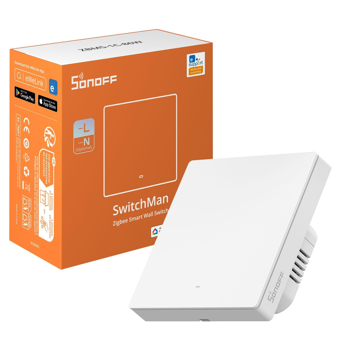 SONOFF ZBM5 Zigbee smart wall switch (UK)