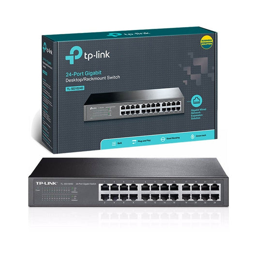 مفتاح TP-Link Gigabit المكتبي/المثبت على الرفوف ذو 24 منفذًا / TL-SG1024D