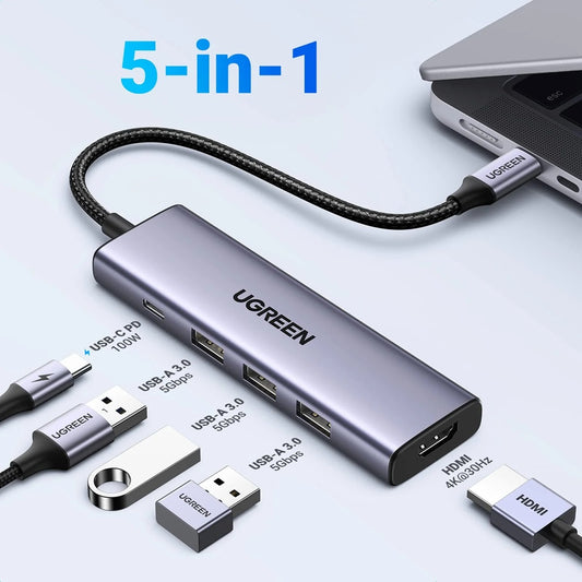 UGREEN 5 In 1 USB-C Multiport Dock with 4K@60Hz Hdmi Hub | 15597
