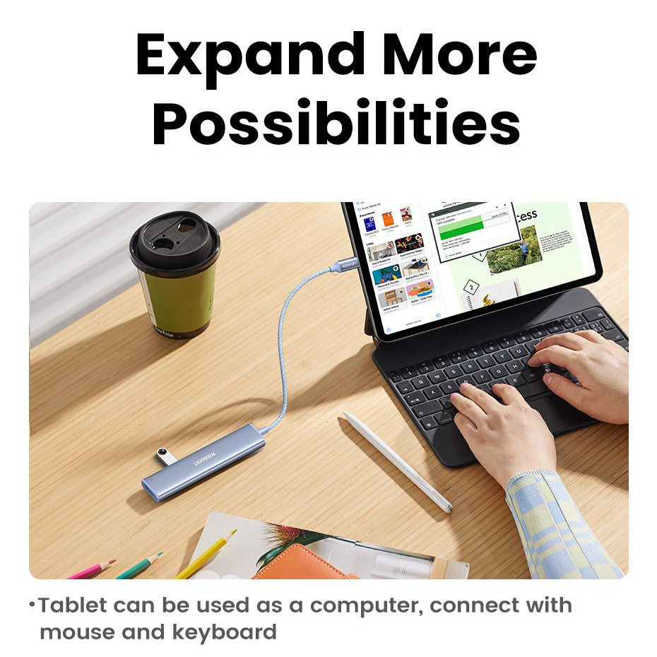 موزع يوجرين ريفودوك 5 في 1 USB-C (PD 100W، 4K@30Hz) / CM478