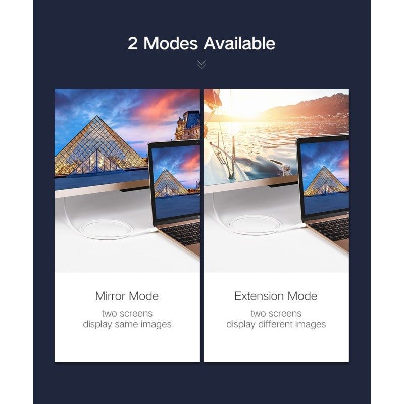 كابل يو إس بي من النوع سي ذكر إلى منفذ ديسبلاي بورت أنثى 4K بطول 1.5 متر من يوجرين /MM139 