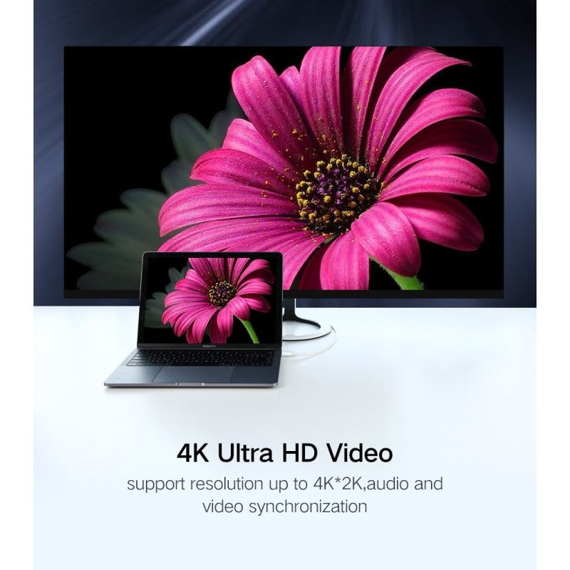 كابل يو إس بي من النوع سي ذكر إلى منفذ ديسبلاي بورت أنثى 4K بطول 1.5 متر من يوجرين /MM139 