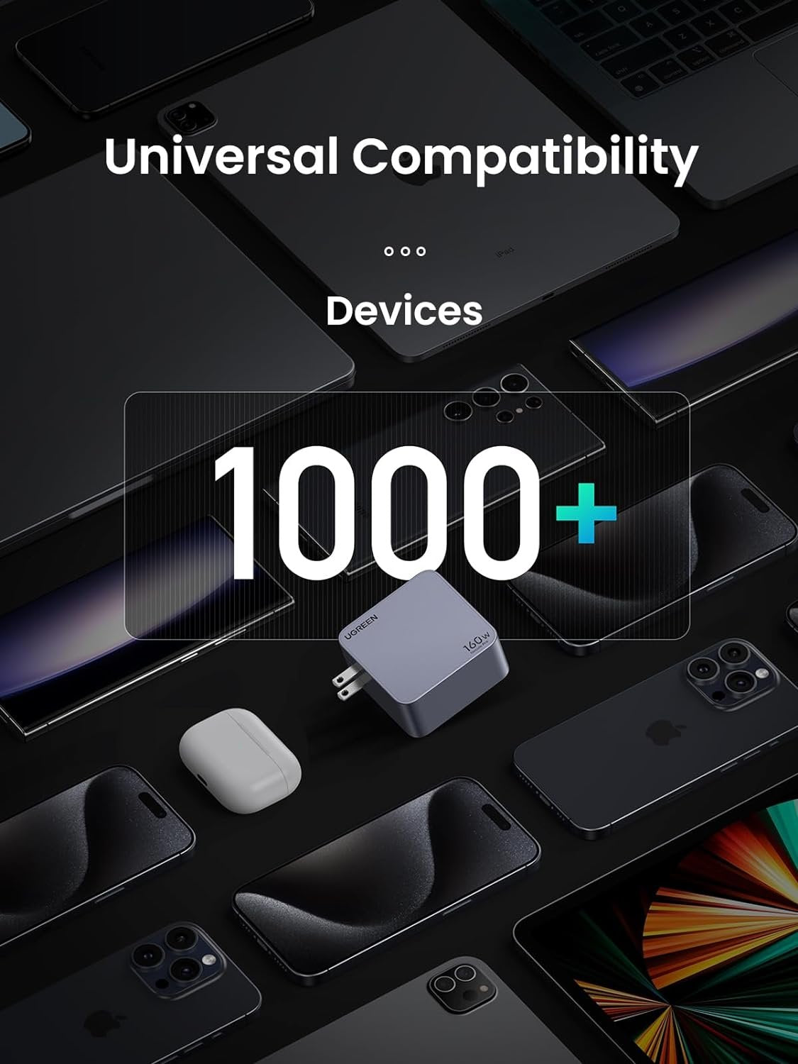 شاحن حائط يوجرين بقوة 160 واط 4 منافذ / 25877 شاحن حائط يوجرين بقوة 160 واط 4 منافذ / 25877