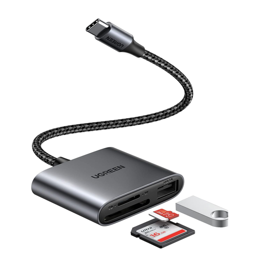 UGREEN USB-C to SD/TF + USB 2.0 Memory Card Reader | 80798