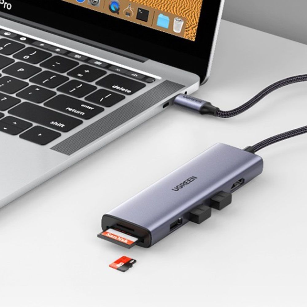 موزع يوجرين USB-C 6 في 1 بدقة 4K@60Hz / 60383