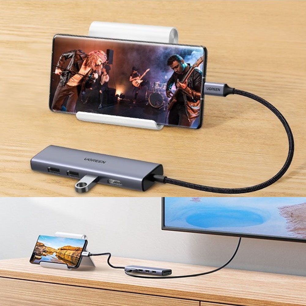 موزع يوجرين USB-C 6 في 1 بدقة 4K@60Hz / 60383