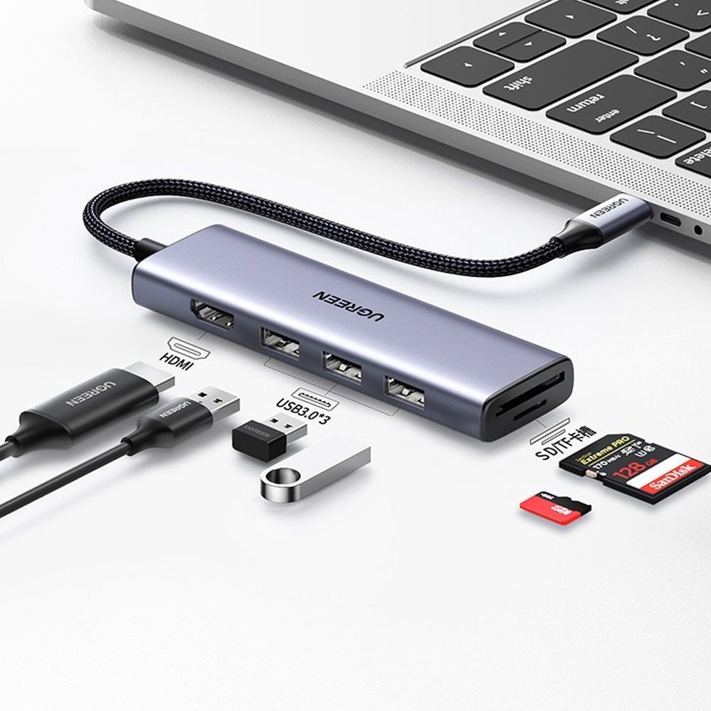 موزع يوجرين USB-C 6 في 1 بدقة 4K@60Hz / 60383