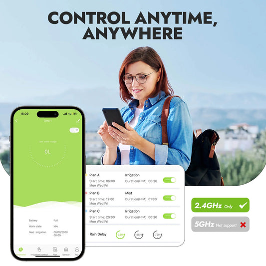 RainPoint WiFi Water Timer Kit (Valve + Smart Plug (EU) Socket)