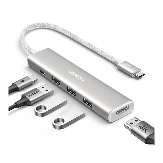 UGREEN Revodok 5-in-1 USB C Hub (PD 100W, 4K@30Hz) - Multicolor | CM478